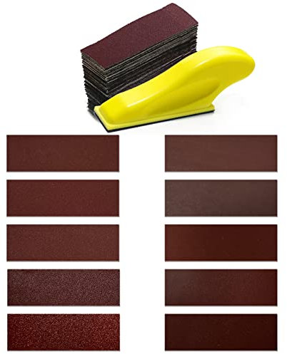 Micro Sander for Small Projects finger sander for crafts with 100pcs 90X 30mm Assorted Sandpaper of 60 120 240 400 600 800 1000 1200 1500 2000 Grit for DIY Crafts Polishing Sanding