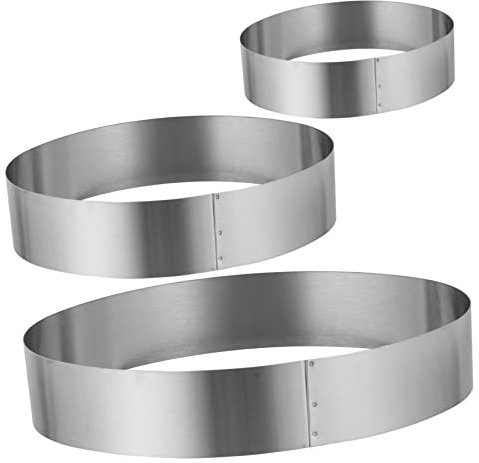 MAGICLULU 3 Stück Backformset Aus Edelstahl Ovale Kuchenform Antihaftbeschichtet Geschmacksneutral Für Mousse Torten Und Selbstgemacht Kuchen Leicht Zu Reinigen Und Spülmaschinenfest