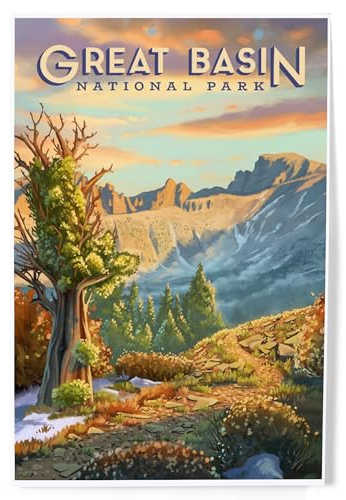 Lantern Press 8x12 Art Print, Great Basin National Park, Nevada, Oil Painting