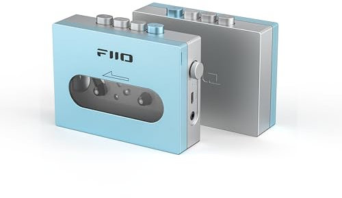 FiiO CP13 Tragbarer Kassettenspieler mit 3,5-mm-Kopfhöreranschluss, extrem niedrig Wow und Flutter, angetrieben durch Typ-C- oder Lithium-Batterie (himmelblau)