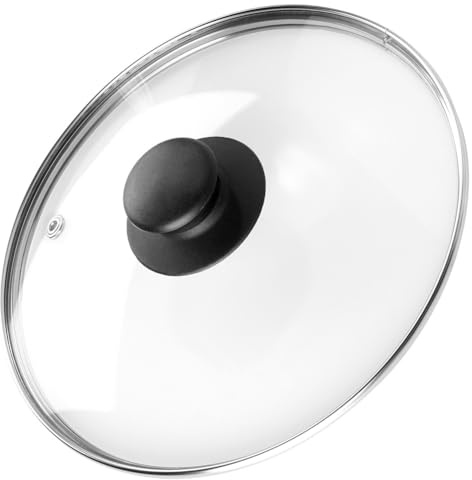 Vilde Universaldeckel Ø (20 cm) 14, 16, 18, 20, 22, 24, 26, 28, 30, 32 cm | Töpfe und Pfannen Deckel Glasdeckel für Pfanne und Topf Topfdeckel mit Edelstahlrand Pfannendeckel Universal