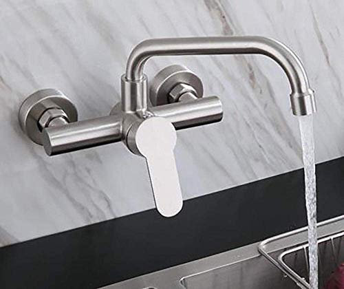 Mischbatterie, Wasserhahn, Küche, doppelt offen, Wandmontage, heiße Wandmontage, Küchenarmatur, Badezimmer-Waschtischmischer, Wand-Waschtischarmatur