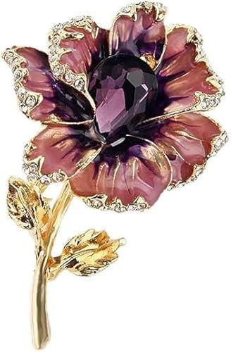 Blumen Brosche Vintage Elegant Kristall Brosche Strass Blume Kragen Brosche Floral Abzeichen Revers Pin Damen Kleidung Kleid Ornament Brosche Schmuck