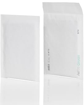 AirPro Green Papierpolstertasche 14D (100 Stück) - 200 x 265 mm - 75g/m² | haftklebende Versandtaschen ohne Fenster - aus FSC®️ Papier mit Polsterschicht aus für sicheren Versand