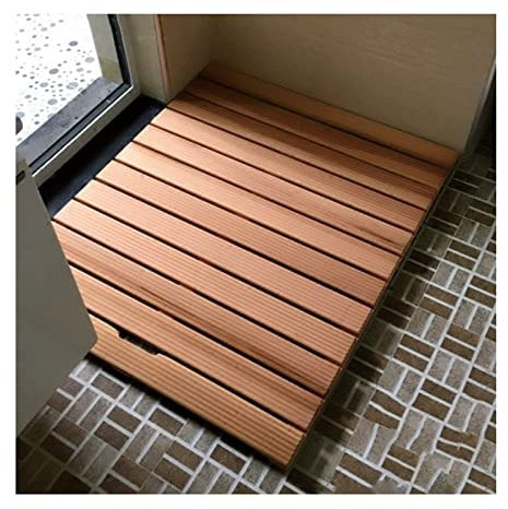 Badematte aus Bambus-Lamellenbrett, Bade-/Duschmatte aus Naturholz, Lattenrost aus Holz für Badewanne, Spa-Sauna, wasserdichte große Bodenmatte für drinnen und draußen, anpassbar, 50 x 80 cm