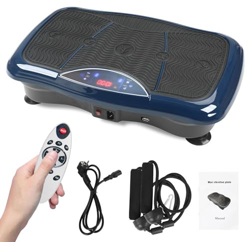 Piastra vibrante per allenamento tutto il corpo, 5 programmi di allenamento, piattaforma vibrante con telecomando, bande di allenamento, per allenamento di tutto il corpo, perdere grasso per auult