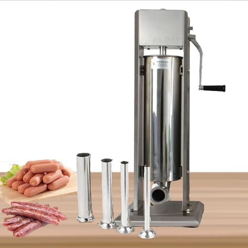 ylpddmm Insaccatrice Manuale,2L/3L/5L/7L/10L/15L insaccatrice, Macchina con Cambio a Due velocità,4 Tubi di Riempimento Inclusi per attività Commerciali e Domestiche,7L