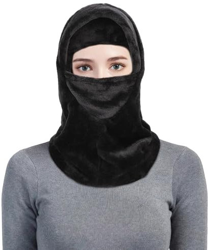 TAGVO Plüsch Sturmhaube Damen, Winter Warme Winddicht Wolle Balaclava Skimaske 3 in 1 Thermo-Fleece-Kapuzenschal Gesichtsschutz für Outdoor Outdoor Radfahren, Snowboarden, Skifahren, Motorradfahren