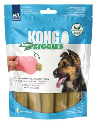 KONG Ziggies Enhanced Chews Puppy Medium/Large Supports Oral Health & Teething