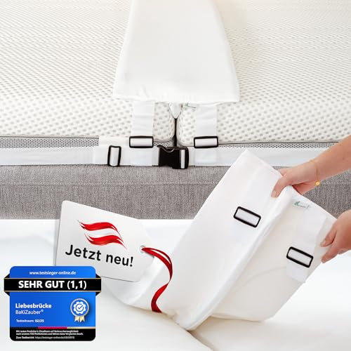 Liebesbrücke XXL [200x30cm] für Matratzen - Matratzenverbinder für Boxspringbett Ritzenfüller für Besucherritze geeignet für alle Bettgrößen Bettkeil, Matratzenkeil, Bettritzenfüller & Matratzenbrücke