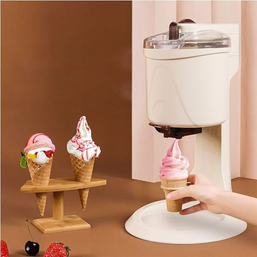 Softeismaschine, Heim-Eismaschine, Joghurt-Eismaschine, Kegel-Eismaschine, 1000 ml, einfache One-Push-Bedienung, für die Heimwerkerküche