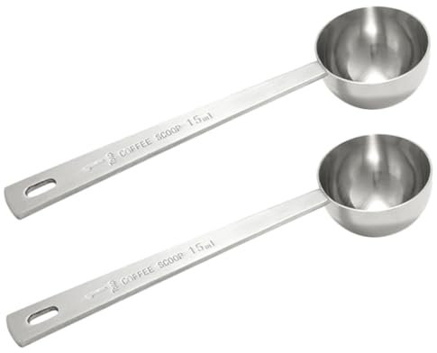 Cabilock 2piezas Cuchara Medidora De Café y Té Cucharas Medidoras De Acero Inoxidable Para Medir Líquidos y Secos Para Hornear
