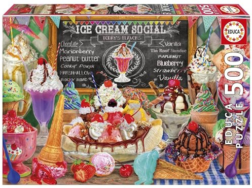 Educa - Puzzle 500 pieces for Adults | Ice Cream Shop. Dimensions: 48 x 34 cm | From 11 Years (20251)