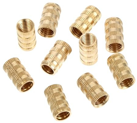 MAGICLULU 10pcs Embedded Copper Nut Brass Insert Knurled Nut Female Thread Knurled for Printer Accessories Insert Embedment Use in Projects