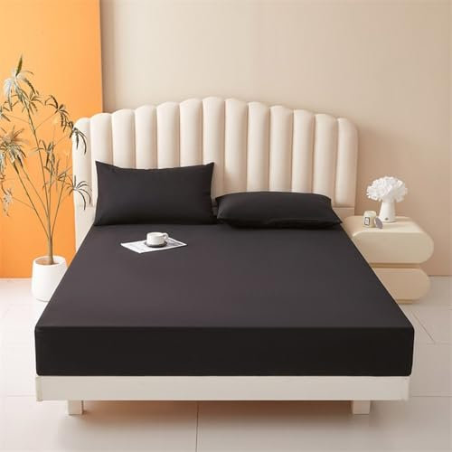 Protector de colchón impermeable 99 x 190 cm, negro, transpirable, reduce el ruido, bolsillo profundo de 30 cm, antialérgico, funda de colchón duradera para máxima comodidad