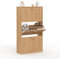 IDMarket - Scarpiera 18 paia JULIETTE 3 ante doghe stecche legno color rovere