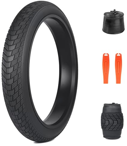 ZUKKA 1er-Pack E-Bike Reifen 26x3.0 Zoll Faltbarer Fett Fahrradreifen Mantel 75-559 30TPI Plus 1er-Pack Schlauch 26x3.0 AV35mm für Elektrofahrrad Reifen Kompatibel Wide Mountain Snow Bicycle