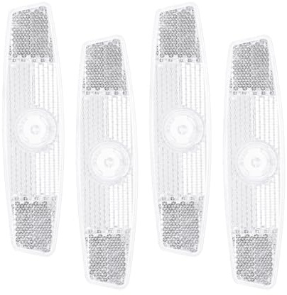 PATIKIL Bike Wheel Reflectors, 4 Pcs Plastic Universal Rectangle Safety Bicycle Wheel Rim Reflective Warning Reflective for Trailer Mountain Bike Bicycles Night Riding, White