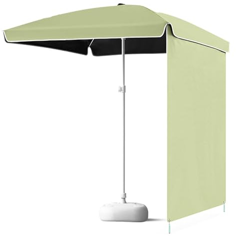 Parasol de plage rectangulaire avec base protection UV imperméable et coupe-vent idéal pour piscine, jardin, terrasse, plage et restaurant - Vert 200 cm