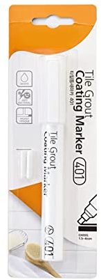 Fafeims Tile Grout Paint Marker, Colorant and Sealer Pen with 1.5-4mm Narrow Tip, Suitable for Bathroom and Kitchen Tiles 20g (White)