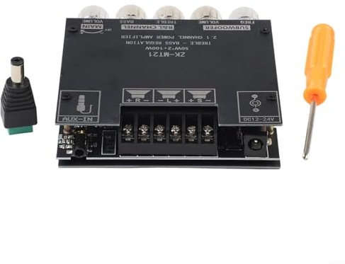 Jotekonoby ZK-MT21 Scheda amplificatore a 2.1 canali con modulo audio 5.0 e ingresso AUX per amplificatore audio stereo fai da te 50Wx2+100W amplificatore subwoofer