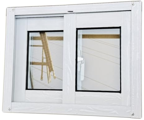 Horizontal Verschiebbare Aluminiumfenster Mit Sicherheitsglas und Insektenschutzgitter,Ideal for Den Austausch Von Kellerfenstern in Ferienhäusern Wohnhäusern(40x40cm/16x16in)