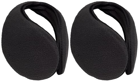 TOP HEADWEAR Winter Fleece Ear Muffs Cozy Ear Warmer Cover, Earmuff Dark Grey 2 Pack
