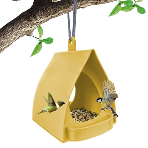 Wisylizv Vogelhäuschen | Vogelhaus-Futterspender | Offener Dekorativer Kleiderbügel | Vogel-Gartendekoration – Vogelhaus In Hüttenform Zum Aufhängen | Für Draußen, Garten, Winter, Balkon, Eichhörnchen
