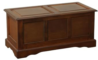 Carolina Chair & Table Camden Hardwood Blanket Chest with Safety Hinge Lid – Antique Chestnut Finish, Solid Wood Frame, 39 Wide Storage Trunk for Bedroom, Living Room, or Entryway