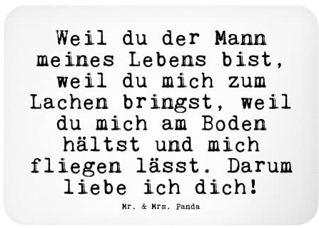 Mr. & Mrs. Panda Magnet Weil du der Mann... - Geschenk, Ehe, Kühlschrank Dekoration, Spruch Sprüche Weisheiten Zitate Lustig Weisheit Worte, Sprüche,