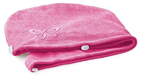 Jemako Haarturban Einheitsgröße pink Turban Haartrockentuch Handtuch Trocknen Handtücher Schnelltrocknend Saugfähiges Haar Wrap Kinder Mädchen Frauen