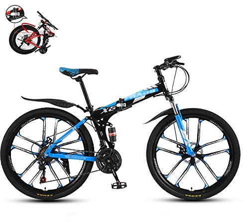 Ultraleichte Tragbare Klapprad, Unisex Fahrrad Klappfahrrad,24 * 26 Inches 21Geschwindigkeit Faltbares Fahrrad, Faltbares Sport Mountainbike, Freien/Freizeitradfahren