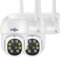2 Pezzi Telecamera Wi-Fi Esterno 3K 5MP con Visione Notturna a Colori,Hiseeu 2.4G 5MP 360° PTZ Telecamera di Sorveglianza,Audio Bidirezionale,Tracciamento Auto, Rilevamento Movimento,Allarme APP Alexa