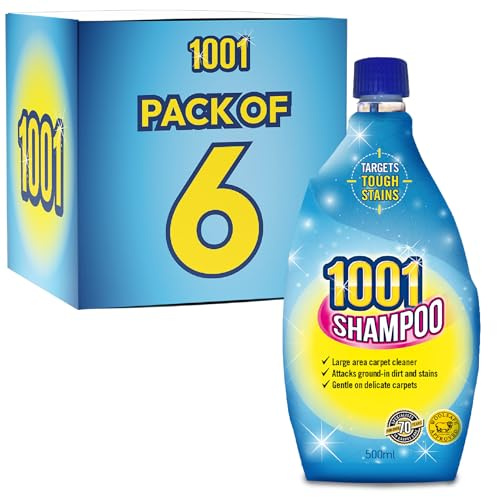 1001 • Carpet Shampoo • 6 x 500ml | Carpet Shampoo • Deep Carpet Cleaner • Removes Dirt & Stains • 6 x 500ml