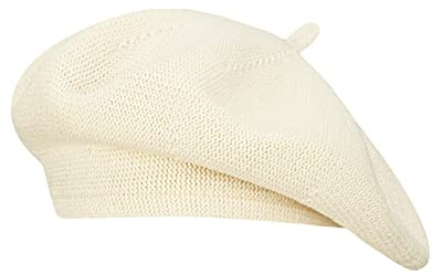 Gllutt Sommer Gestrickte Dünne Baskenmütze für Frauen Französisch Stil Lose Weiche Einfarbig