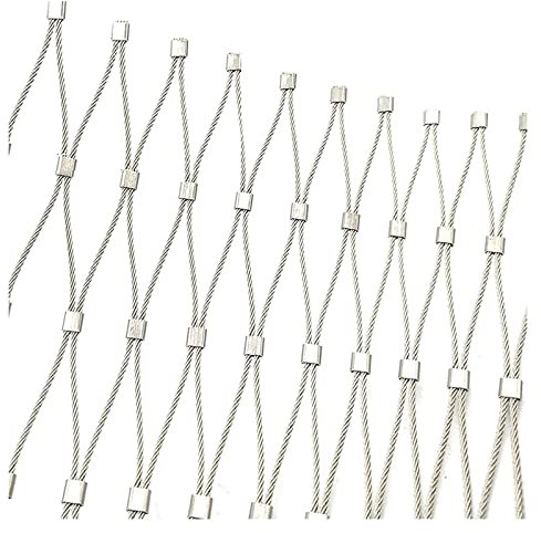 Drahtgitter Verzinkt Seilnetz Aus Edelstahl 304, Treppendekornetz For Den Garten, Bauernhof, Flexibles, Stoßfestes Sicherheitsnetz, 2 Mm Drahtdurchmesser, Maschenloch 8 Cm ( Color : Silver-2mm diamete