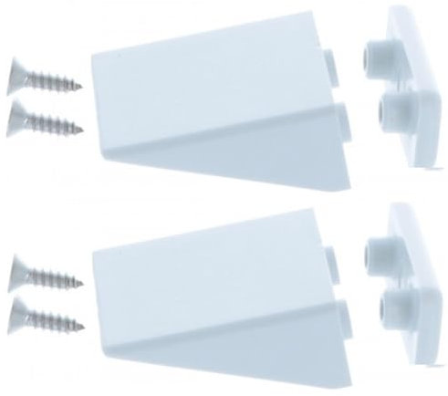 cyclingcolors 2x Butée d'arrêt de volet roulant triangulaire 40mm avec contreplaque et vis Store Fenêtre Equerre Enroulement Déroulement Coffre Menuiserie, gris clair