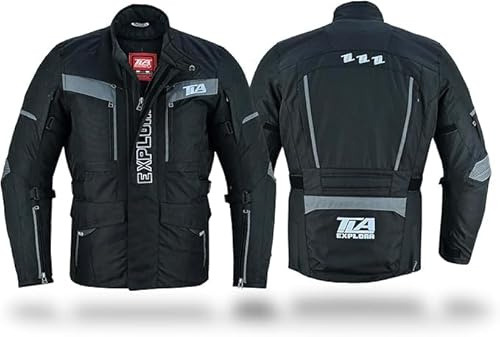 TLA EXPLORA Veste Moto avec protections à 2 Couches, 4 Saisons, doublure amovible, imperméable, respirante. Tailles S à 6XL Homme et Femme, Blouson Moto Enduro, Adventure, Motoneige, Quad, ATV.