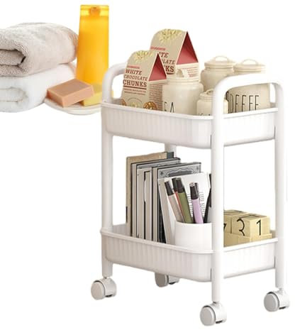 Rollbarer Küchenwagen | Wasserdichter rutschfester 2-stöckiger Allzweckwagen | Organizer-Rack Aufbewahrungswagen | schnell trocknendes für Hautpflegeprodukte, Soßenflaschen,