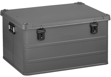 Enders® Aluminiumlåda Vancouver S grå, 123 liter, industrilåda, transportlåda, universallåda, gummitätning, stabil, robust, damm- och stänkskydd, verktygslåda, campinglåda, grå #1358