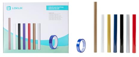 LOKLiK Starterpaket für Auto Heat Press & Auto 2 Smart – 6 Rollen Wärmeübertragungs-Vinyl, 3 Teflon-Sublimationsfolien – Ideales Set für Einsteiger und Experten im Thermodruck