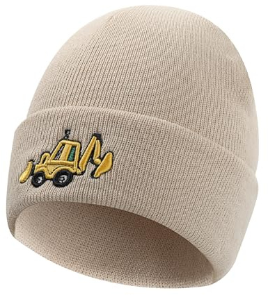 KAKU NANU mössa barn stickad mössa pojkar vintermössa 2–8 år, beanie barnmössor höst, Beige, 2-8 år