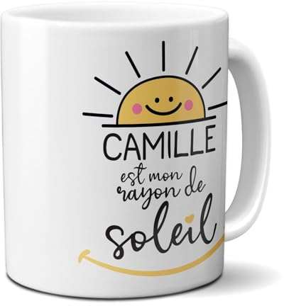 DECOHO - mugs et tasses à café : Mug personnalisable en céramique - Tu es mon rayon de Soleil - 33 cl, Céramique - Imprimé en France - Blanc