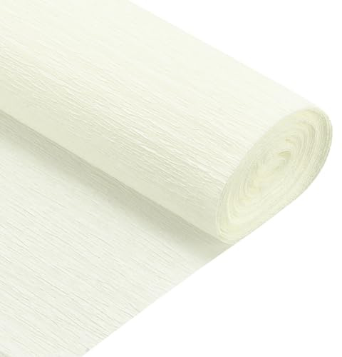 sourcing map Lot de 2 rouleaux de papier crépon de 2,4 m de long et 50,8 cm de large pour diverses grandes toiles de fond de fête à suspendre, fournitures de bricolage, beige