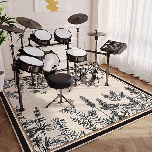 200 x 180 cm Schlagzeugteppich Schallschutz Akustik Teppich rutschfeste Trommel Teppiche Elektronisch Schlagzeug Teppich Schallschutz Teppichmatte Quadratische Schallschutzdecke Für Bass Drum Snare