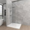T&K 800x1900mm Walk in Shower Enclosure Wetroom Shower Screen Panel Chrome Framed, 8mm Tougheded Glass Safety Double-Sided Easy Clean Glass with Telescopic Support Bar