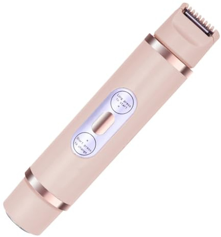 Quystetes Recortadora de bikini para mujer, depilación indolora, 2 en 1, afeitadora húmeda y , color rosa