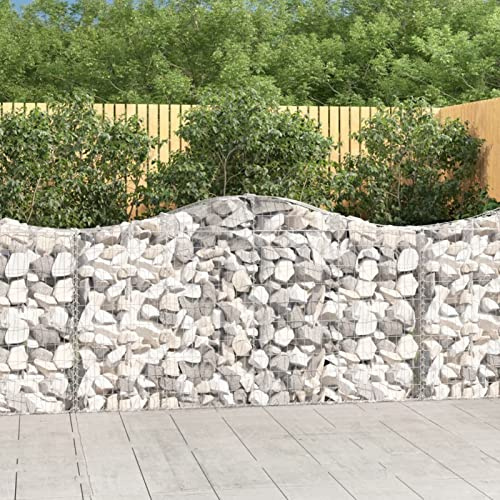 Snsowed Cesti Gabbioni ad Arco 4 pz 200x30x100/120 cm Ferro Zincato,Cesti Gabbioni,Gabbioni,Gabbioni per Sassi,Gabbioni Sassi-3145432