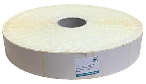 1 Rolle Thermo-Etiketten Weiß 60 x 90 mm 7800 Stück Versandetiketten auf Rolle mit Perforation selbstklebende selbsthaftende Etiketten für Thermodrucker Lager Versand Logistik Papieretiketten