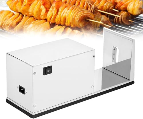 YXFAZPP Taglierina a Spirale elettrica da 50 W, affettatrice elettrica per Patate Tornado, Controllo dell'interruttore/Cambio a 2 velocità, affettatrice per Patate a Spirale